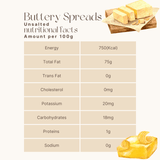 Premium Unsalted Buttery spread (Dairy, Cholesterol & Lactose Free, Vegan, Cashew Based)