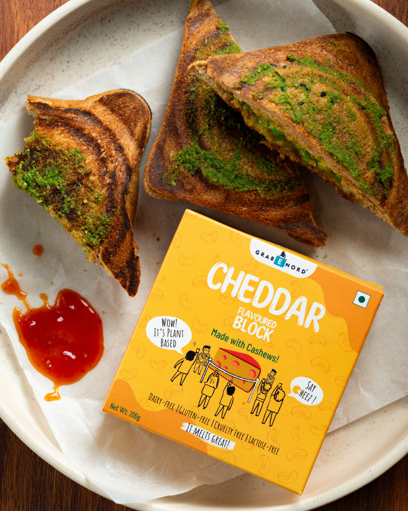 Cheddar Block (Dairy, Cholesterol & Lactose Free, Vegan, Cashew Based)