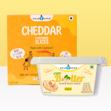 Salted Buttery Spread & Cheddar Slice Combo (Dairy, Cholesterol & Lactose Free, Cruelty Free, Cashew Based)