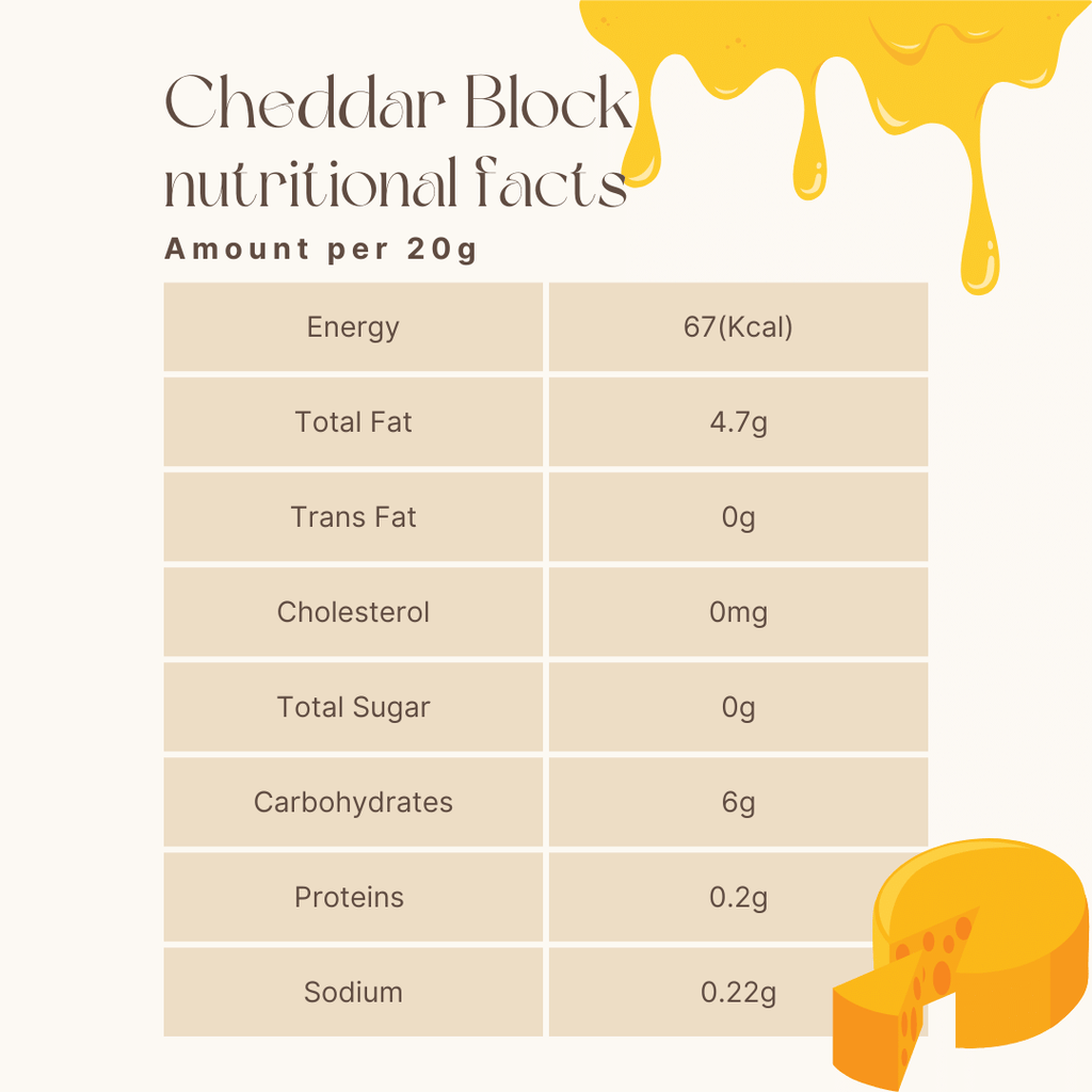 Cheddar Block (Dairy, Cholesterol & Lactose Free, Vegan, Cashew Based)