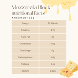 Mozzarella Block (Dairy, Cholesterol & Lactose Free, Vegan, Cashew Based)