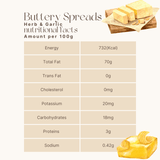 Premium Herbs & Garlic Buttery spread (Dairy, Cholesterol & Lactose Free, Vegan, Cashew Based)