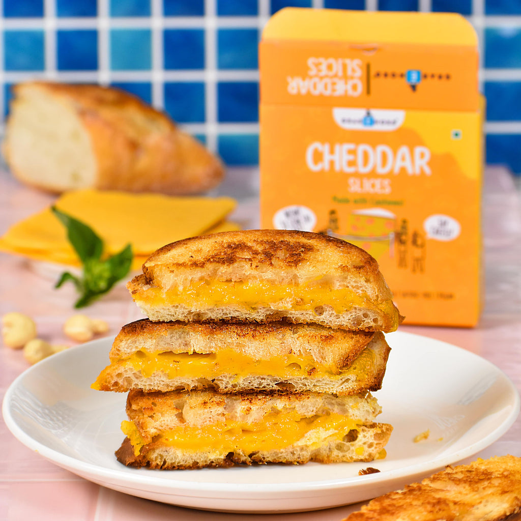 Salted Butter & Cheddar Slice Combo (Dairy, Cholesterol & Lactose Free, Vegan, Cashew Based)
