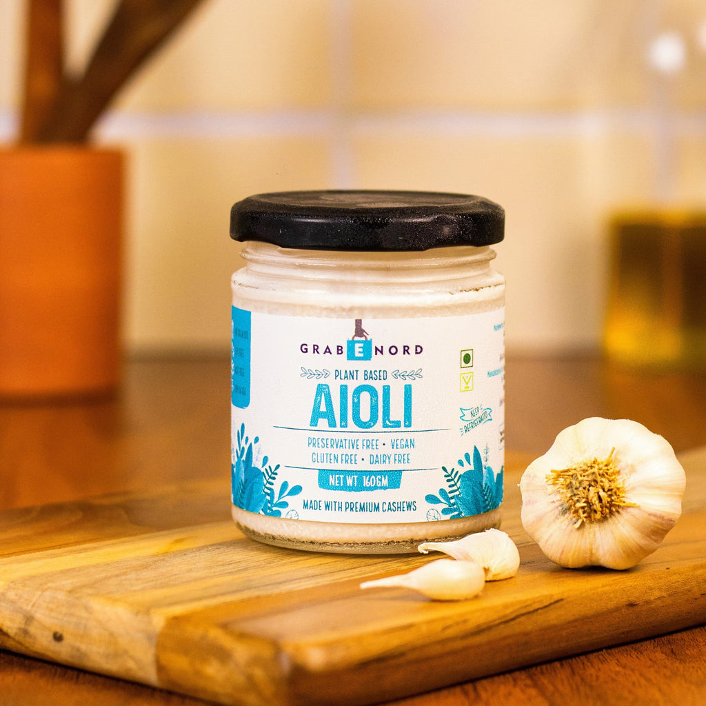 Aioli – Garlic Mayonnaise (Preservative, Dairy, Cholesterol & Lactose Free, Cruelty Free, Cashew Based)