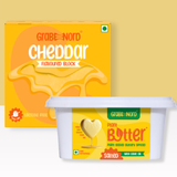 Salted Buttery Spread & Cheddar Block Combo (Dairy, Cholesterol & Lactose Free, Cruelty Free, Cashew Based)