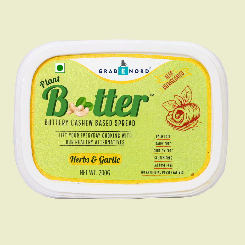 Premium Herbs & Garlic Buttery Spread (Dairy, Cholesterol & Lactose Free, Cashew Based)